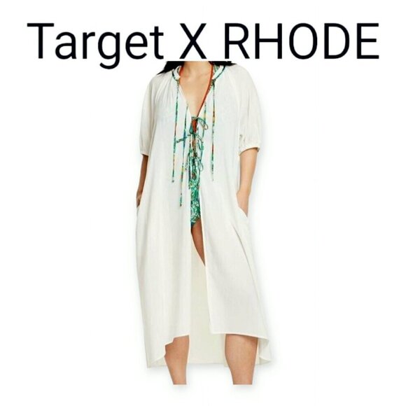 Rhode x Target White Swim Coverup size XXL boho bohemian pristine clean NWT - Picture 2 of 13
